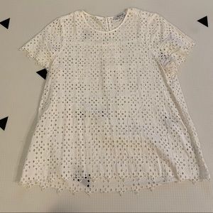 Madewell White Eyelet Top - Size Small